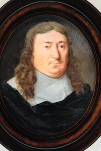 Een heer in een zwarte jas door Samuel Cooper